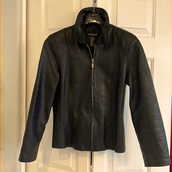 BEBE Buttery soft black genuine leather jacket - Picture 2 of 14